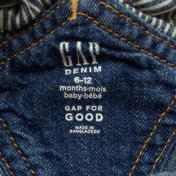 Gap denim shortalls shirt overalls, 6-12m - Picture 3 of 3